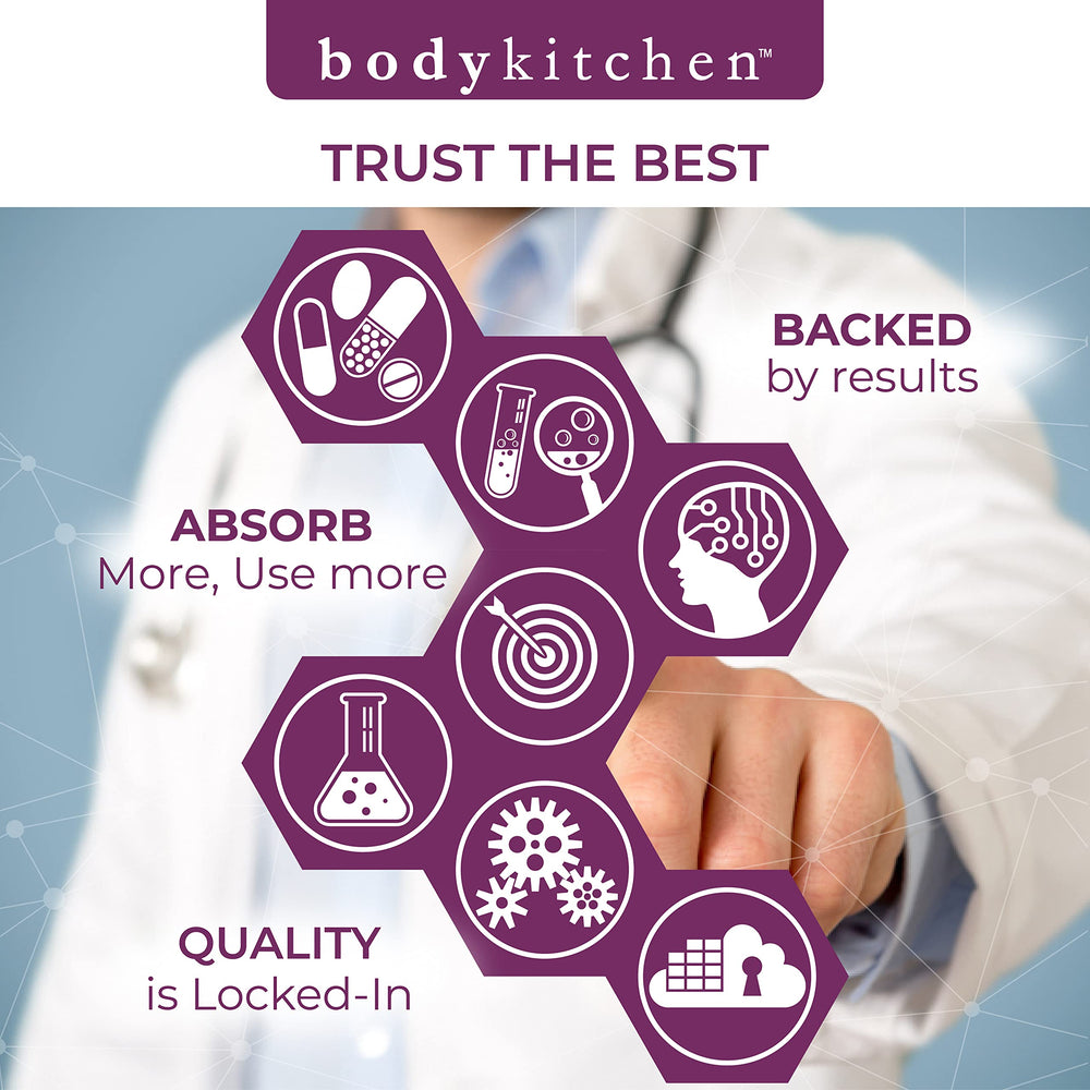 Body Kitchen Pro-Elastin capsule stack ready for daily supplementation