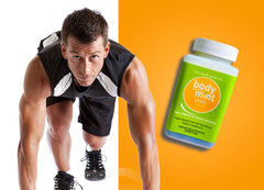 Body Mint Sport tablet dissolving in water demonstrates fast internal deodorant action.