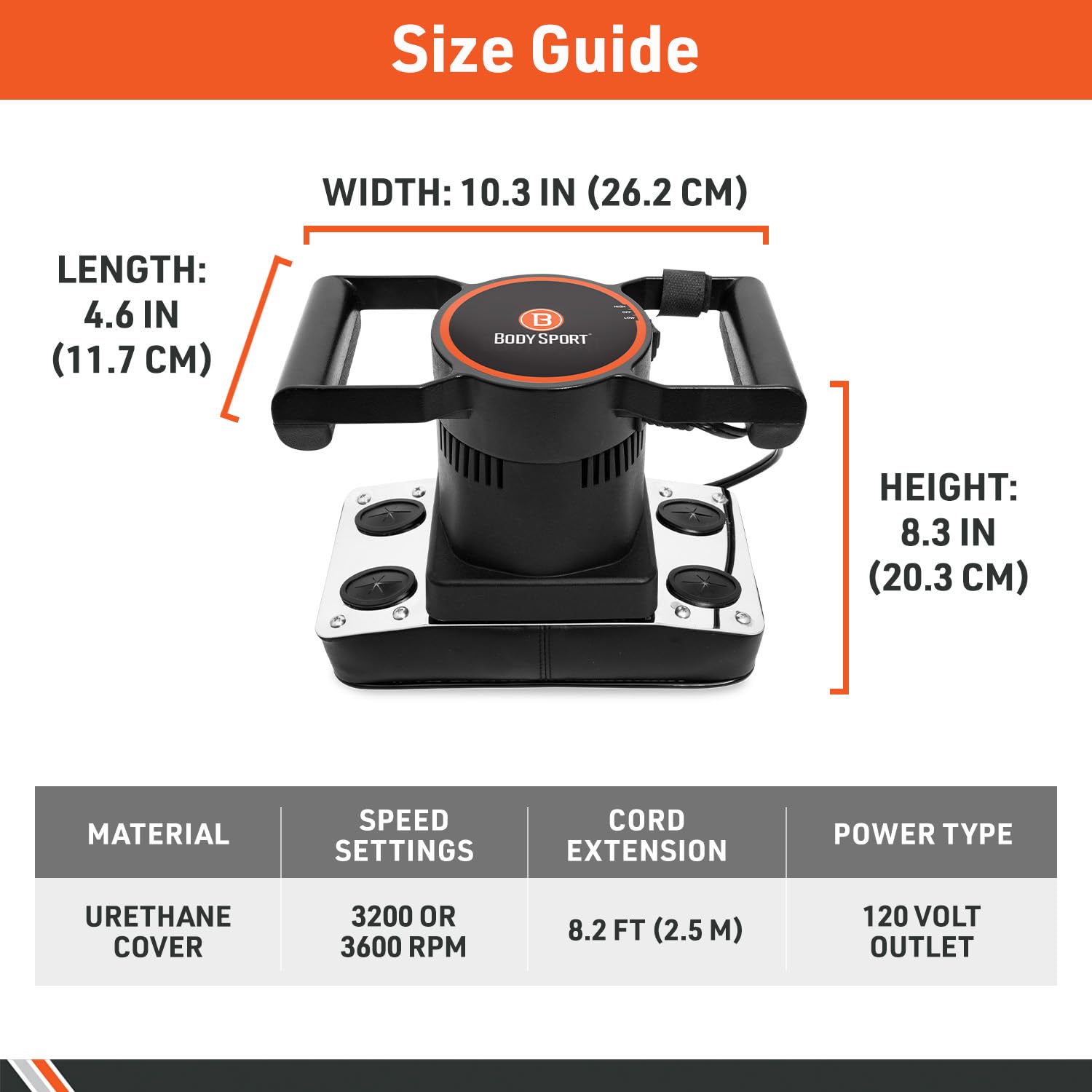 Body Sport massager at home highlighting compact design for portability.