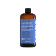 BodyBio Balance Oil label close-up, emphasizing 4:1 omega-6 to omega-3 ratio.