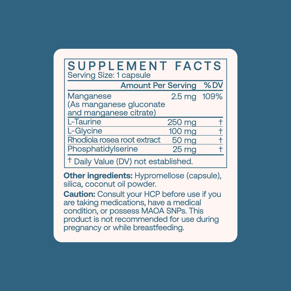BodyBio Calm Glycine ingredient close-up emphasizes calming profile.