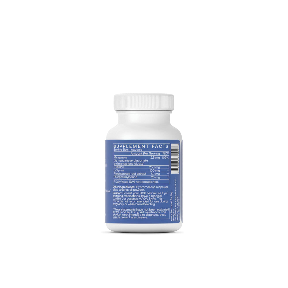 BodyBio Calm label details highlighting dosage and clean formula.