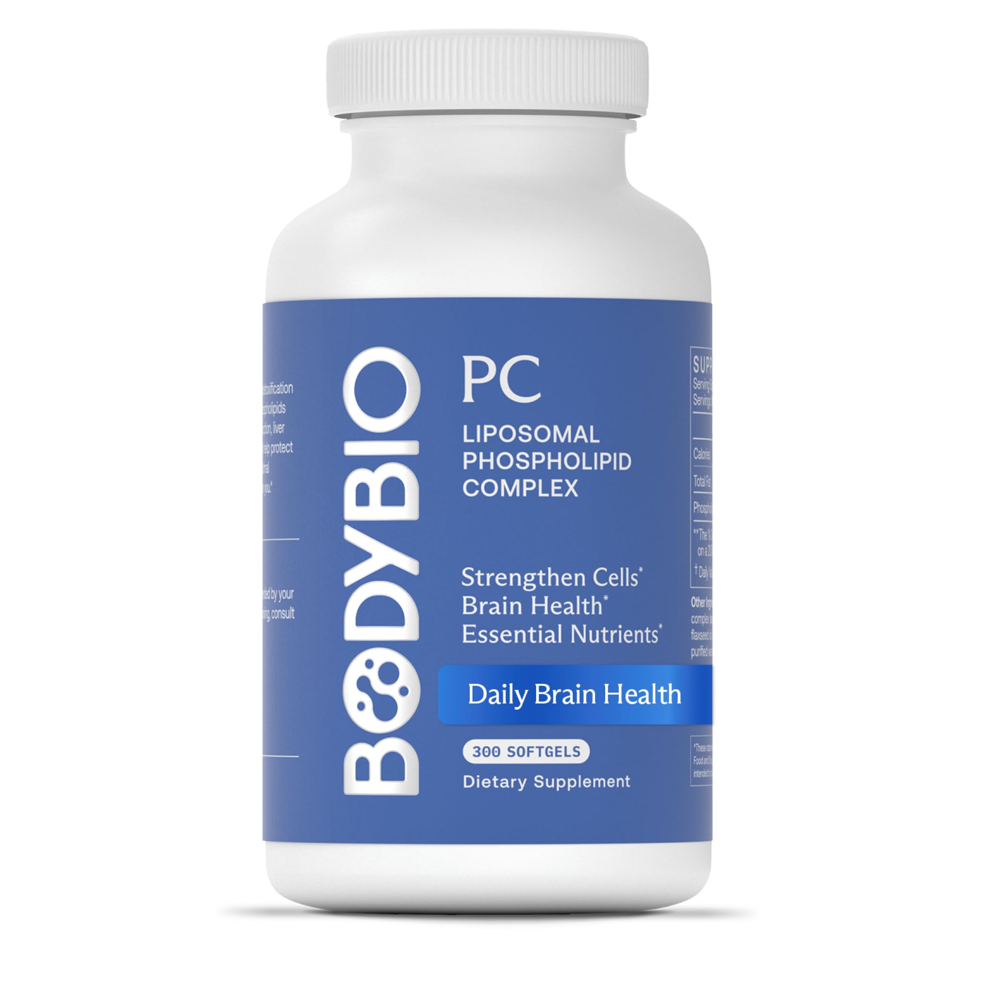 BodyBio PC bottle and capsules shown for easy daily dosing and routine use.