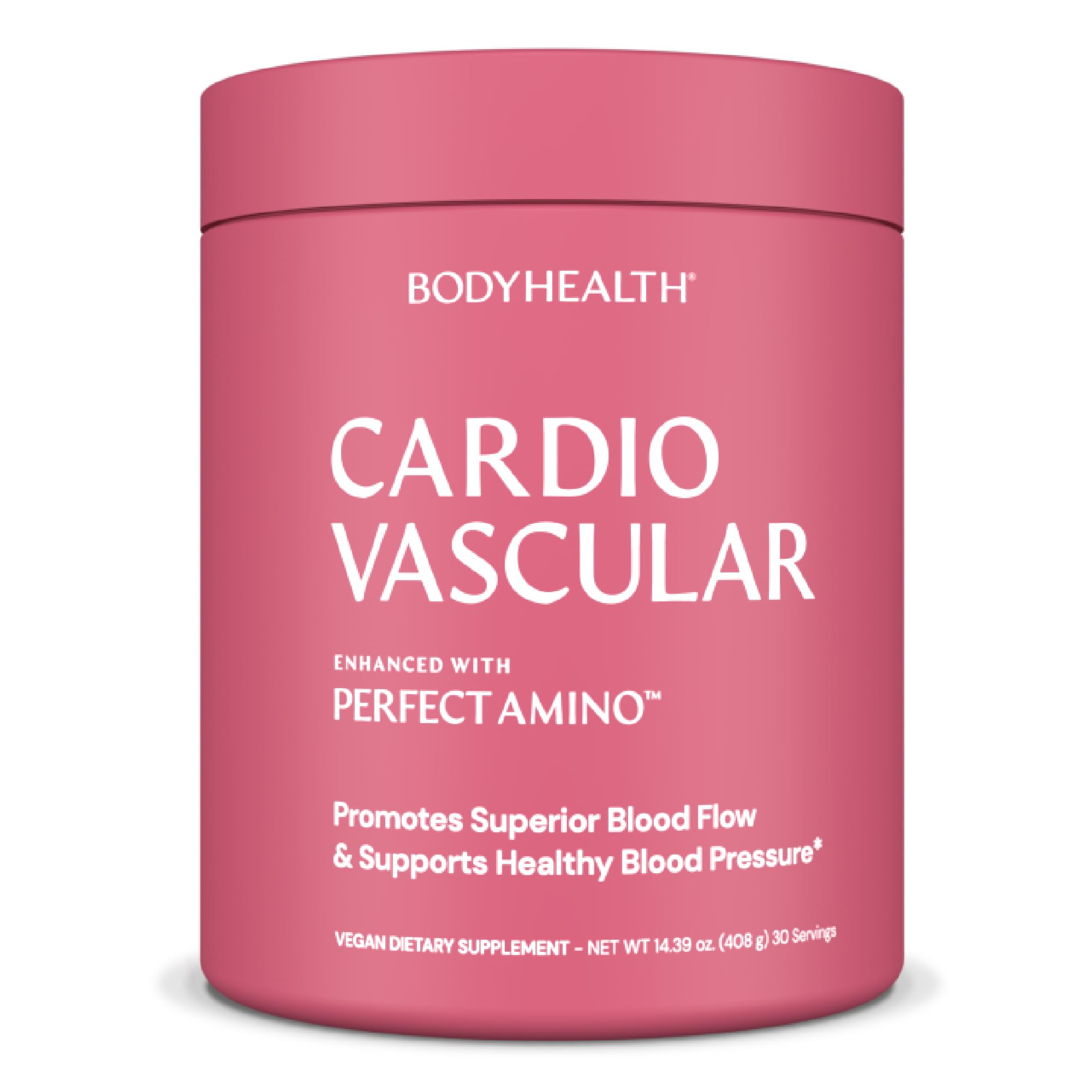 BodyHealth Cardio Vascular bottle showing chocolate flavor for heart health support