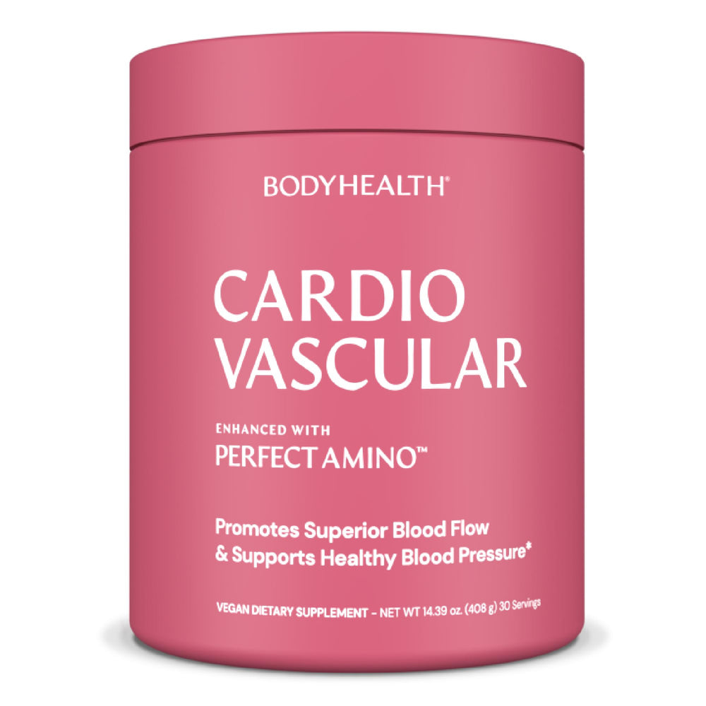 BodyHealth Cardio Vascular bottle showing chocolate flavor for heart health support