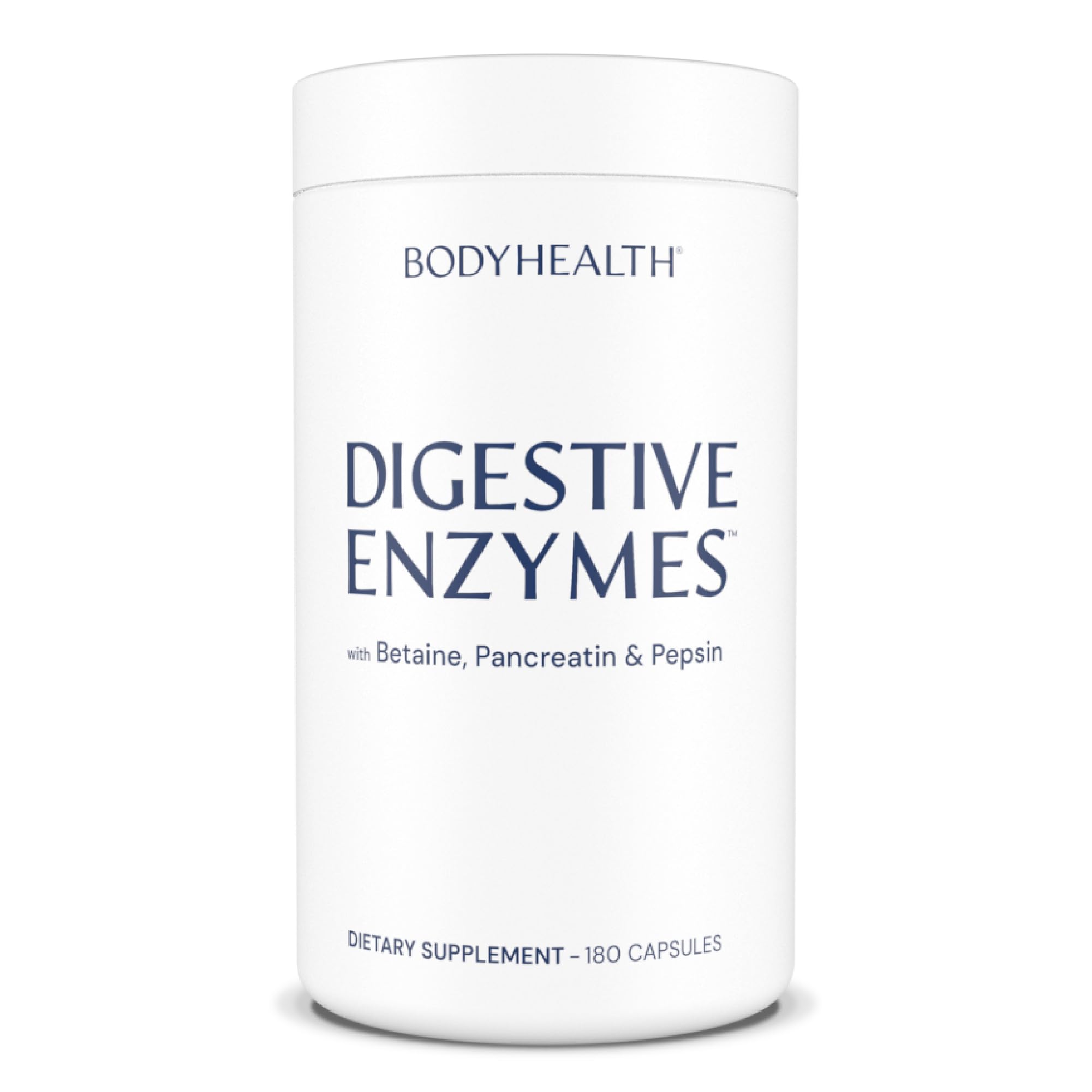 BodyHealth Digestive Enzymes bottle showing label for digestion support