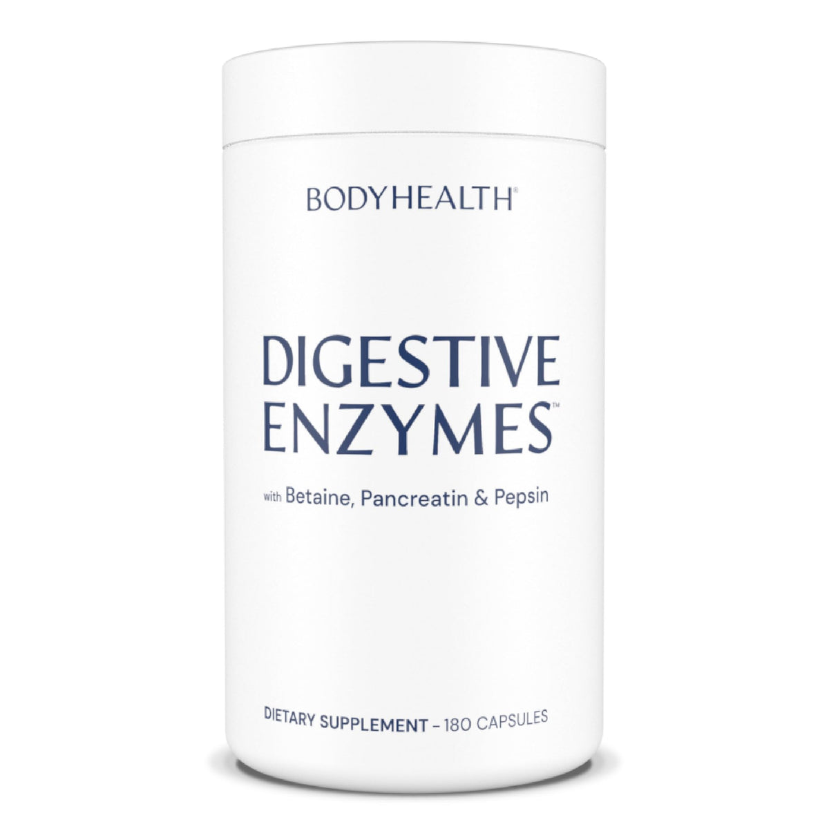BodyHealth Digestive Enzymes bottle showing label for digestion support