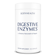 BodyHealth Digestive Enzymes bottle showing label for digestion support