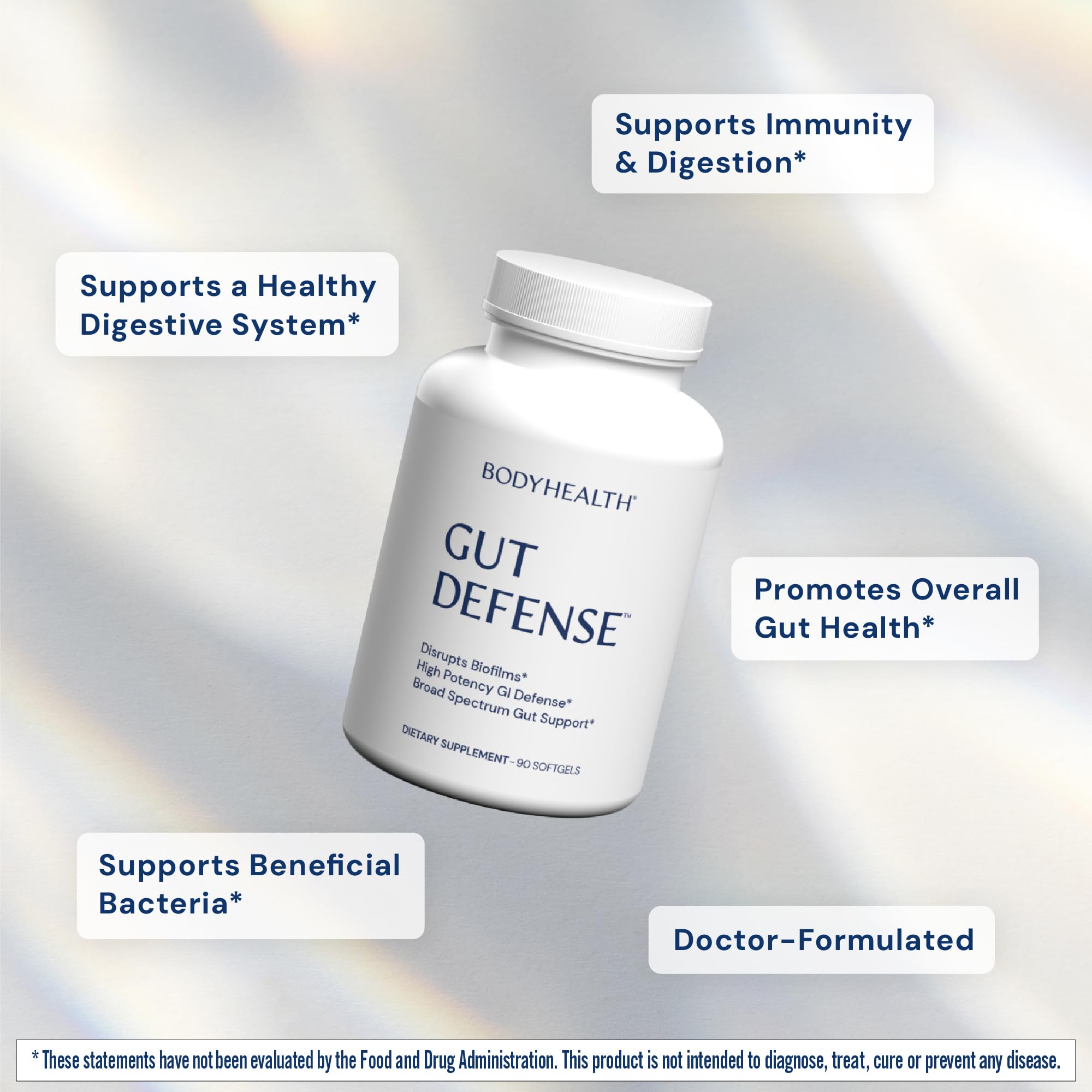 BodyHealth Gut Defense ingredient profile highlighting Goldenseal and Milk Thistle