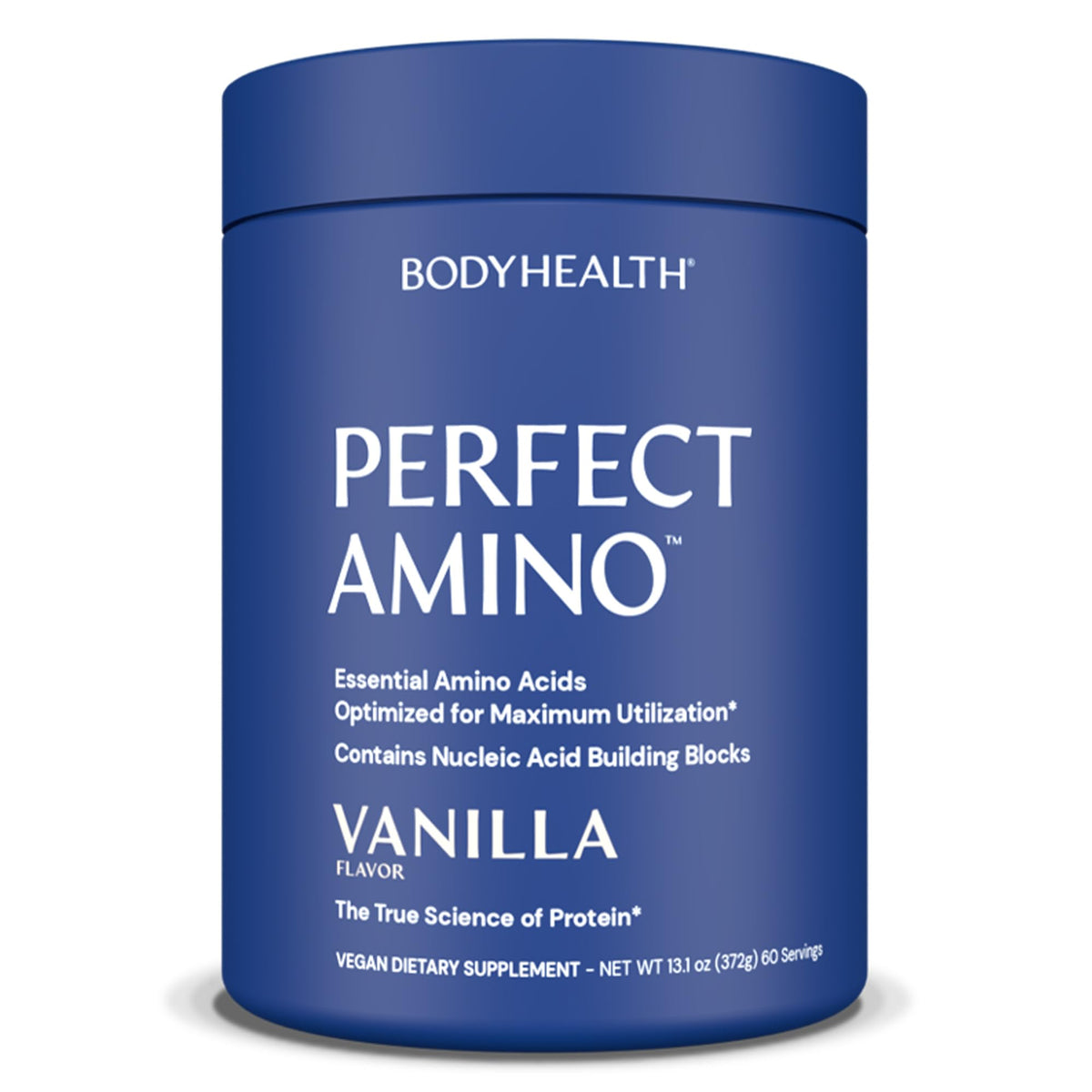 BodyHealth PerfectAmino vanilla bottle front showing recovery support