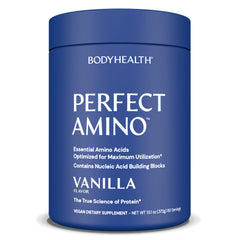 BodyHealth PerfectAmino vanilla bottle front showing recovery support