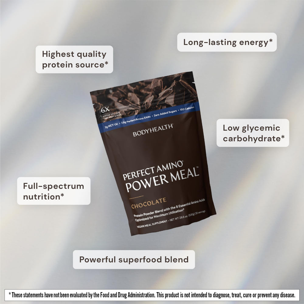 BodyHealth PerfectAmino Power Meal Shake served with breakfast for sustained energy