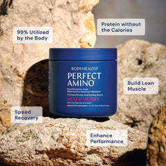BodyHealth PerfectAmino vegan and keto-friendly label close-up