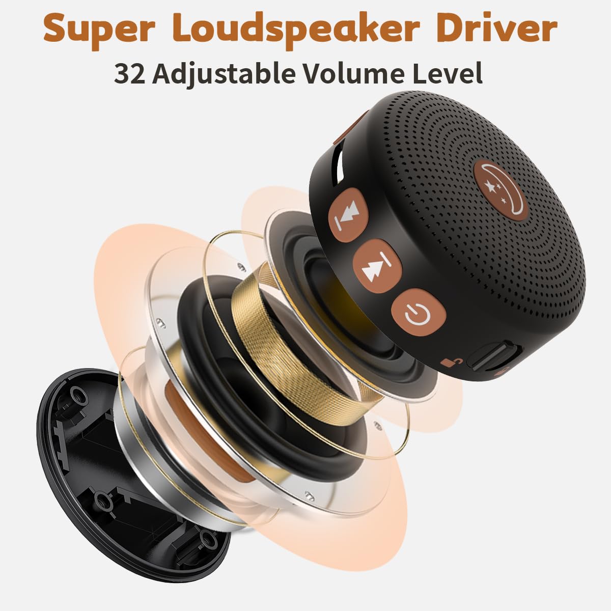 BodyHush mini sound machine black featuring 30 sounds and brown noise options
