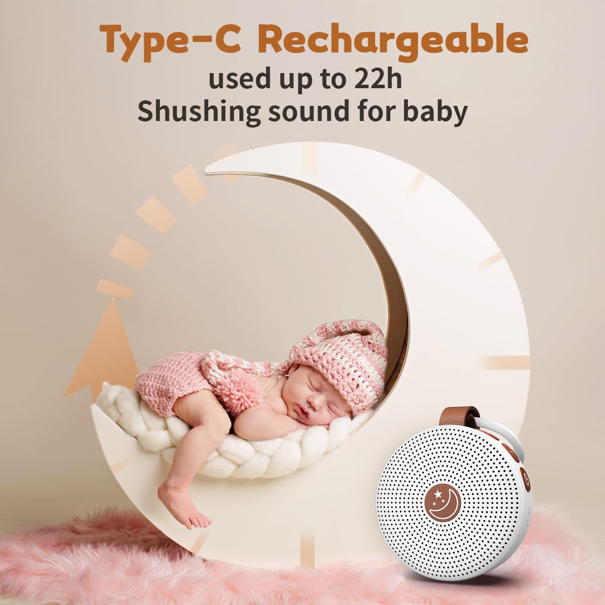 BodyHush mini sound machine with clip attachment for portable use