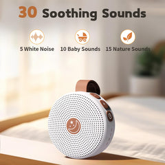 BodyHush Sound Machine Mini side view with clip for portable masking.