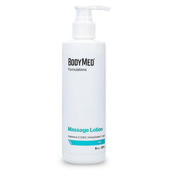 BodyMed Formulations Massage Lotion bottle with pump for easy, mess-free application.