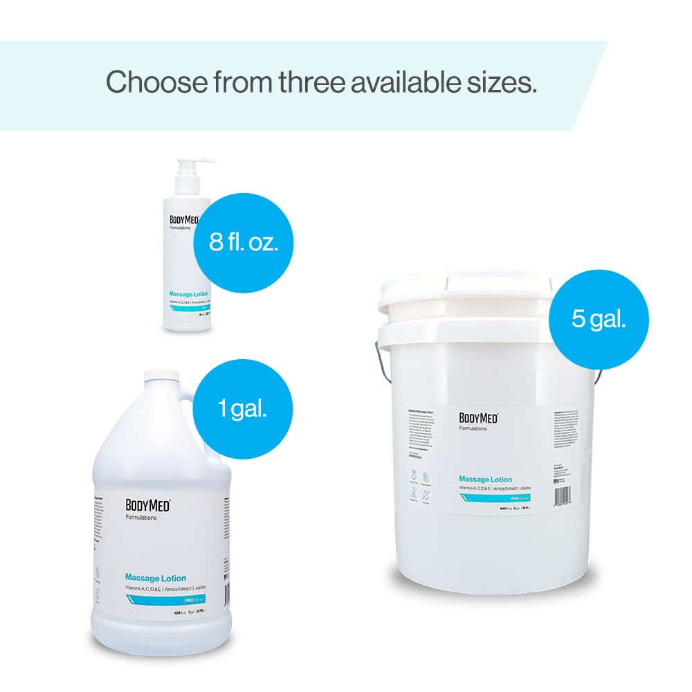 BodyMed Formulations Massage Lotion water-dispersible formula washes out easily from linens.