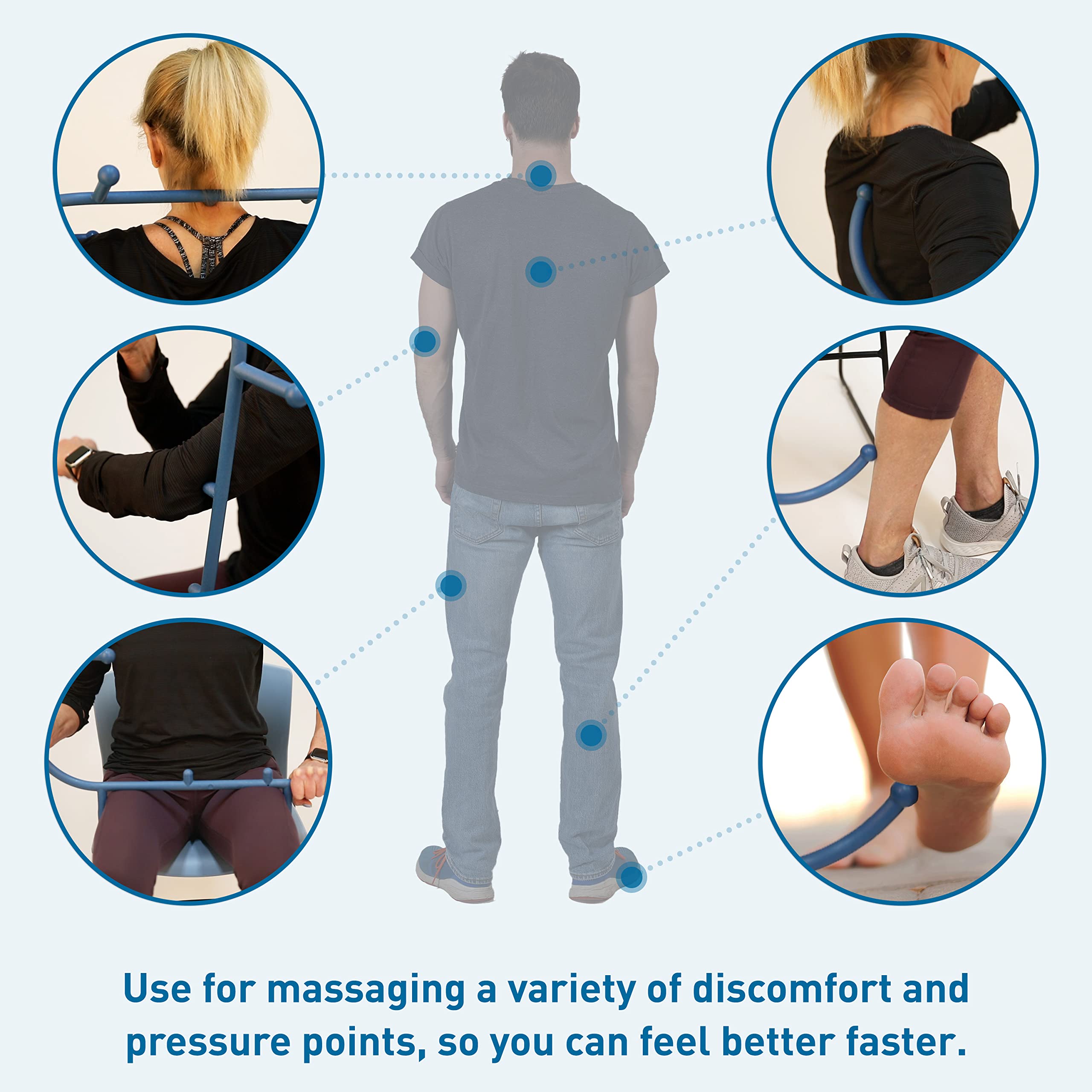 Ergonomic grip enables standing or seated use to reach tight spots.