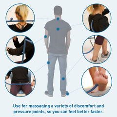Ergonomic grip enables standing or seated use to reach tight spots.