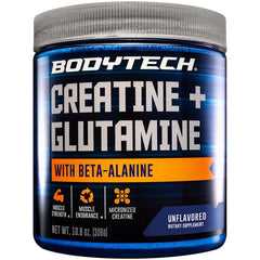 BodyTech Creatine Glutamine Beta-Alanine bottle front view for stronger workouts
