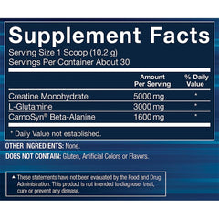 BodyTech Creatine Glutamine Beta-Alanine scoop ready for mixing supports faster recovery