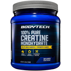 BodyTech creatine powder bottle with scoop for high-intensity training energy support