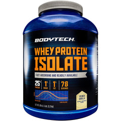 BodyTech whey protein isolate vanilla bottle for fast recovery