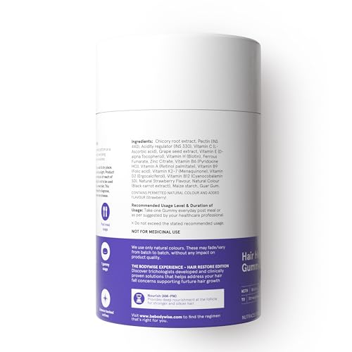 Bodywise Be Biotin gummies close-up showing chewy texture and sugar-free formula