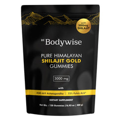 Bodywise Himalayan Shilajit Gummies Gold bottle for daily energy support.