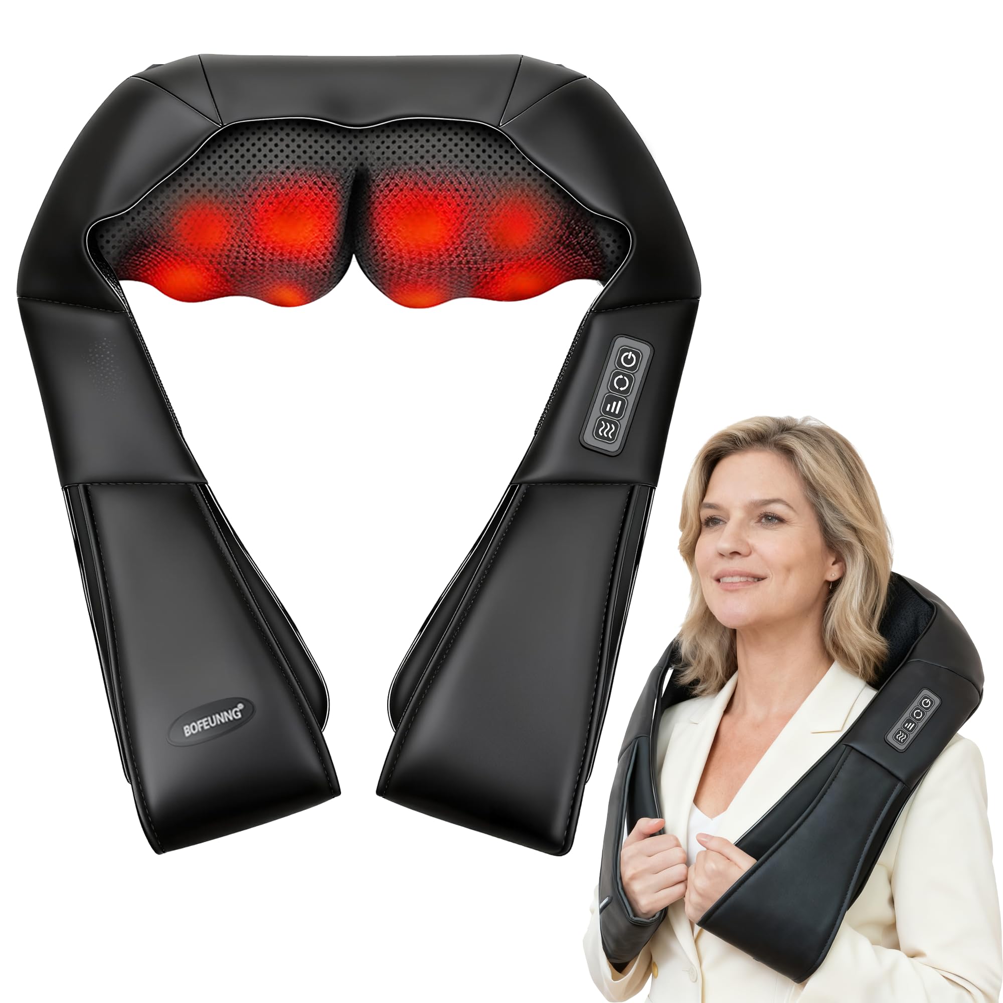 BOFEUNNG shiatsu neck back massager for deep relaxation at home.