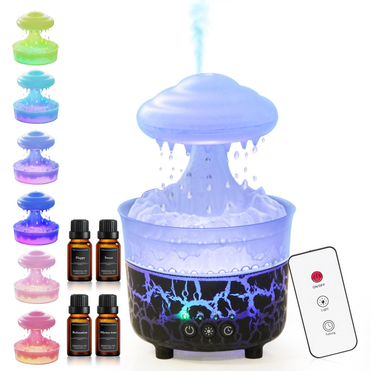BOHOFAM rain cloud diffuser releasing mist for a calm bedroom