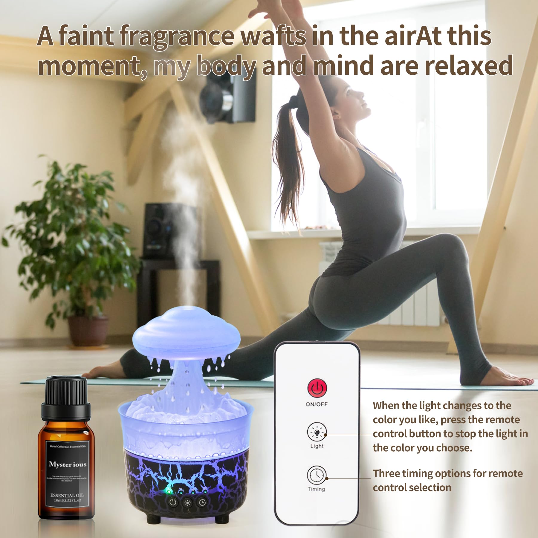 BOHOFAM diffuser with 2/8 hour timer for flexible scheduling