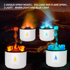 BOHOFAM flame mode diffuser releasing a warm mist for cozy evenings.