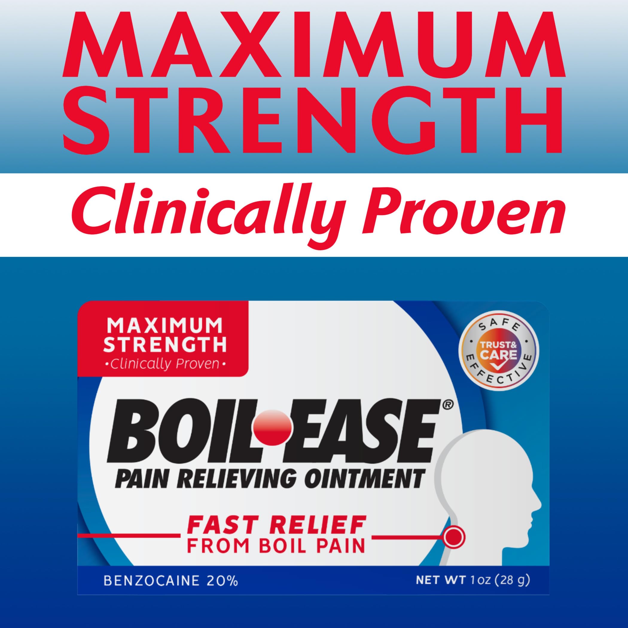 Boil Ease texture close-up shows smooth, spreadable ointment.