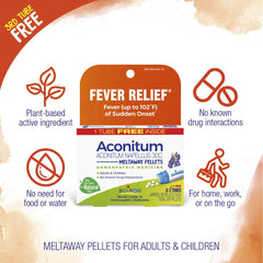 Boiron Aconitum napellus 30C bottle and label displaying plant-based active ingredient.