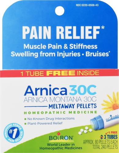 Boiron Arnica Montana 30C three-tube pack for on-the-go relief