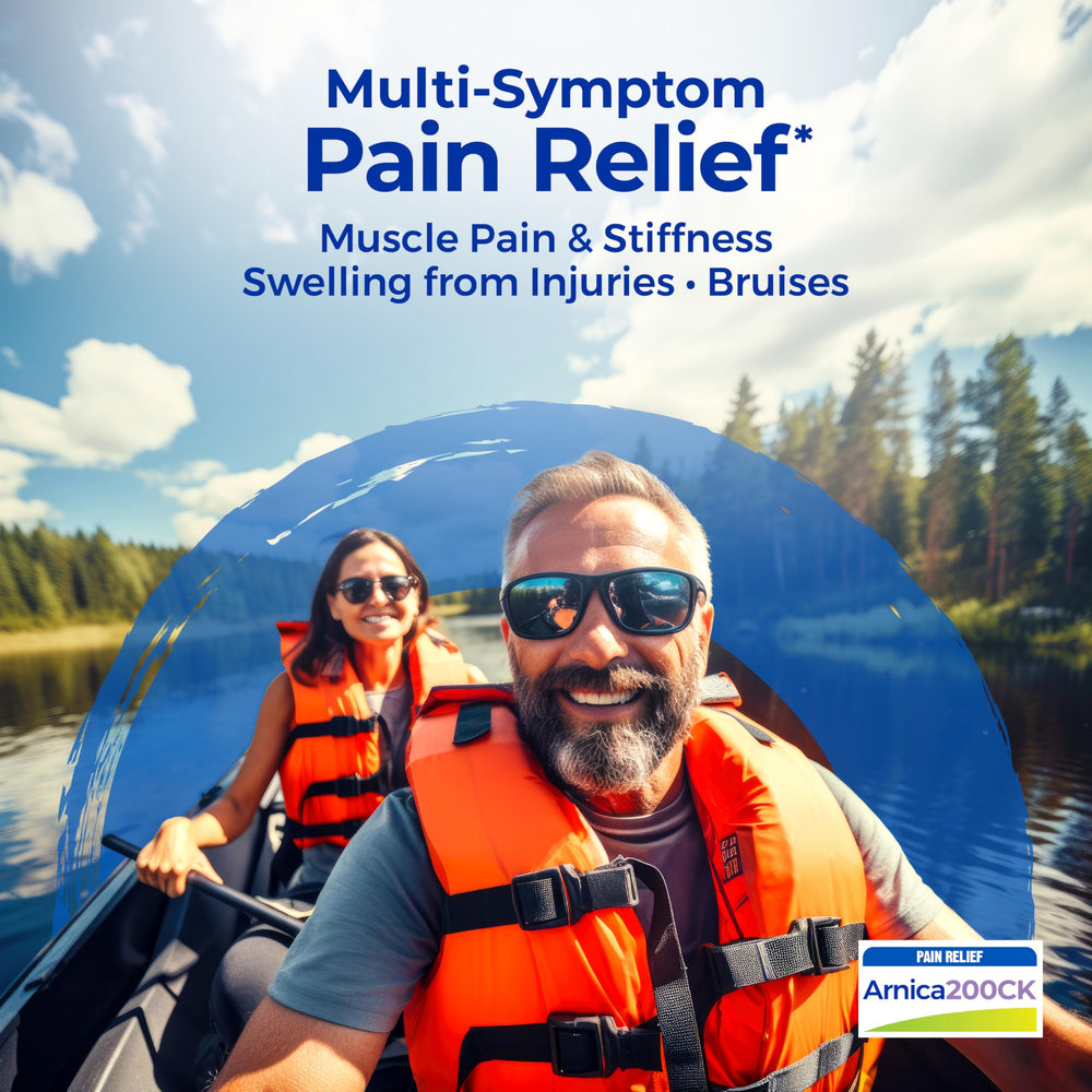 Boiron Arnica Montana pellets-melt-under-tongue for easy on-the-go use.