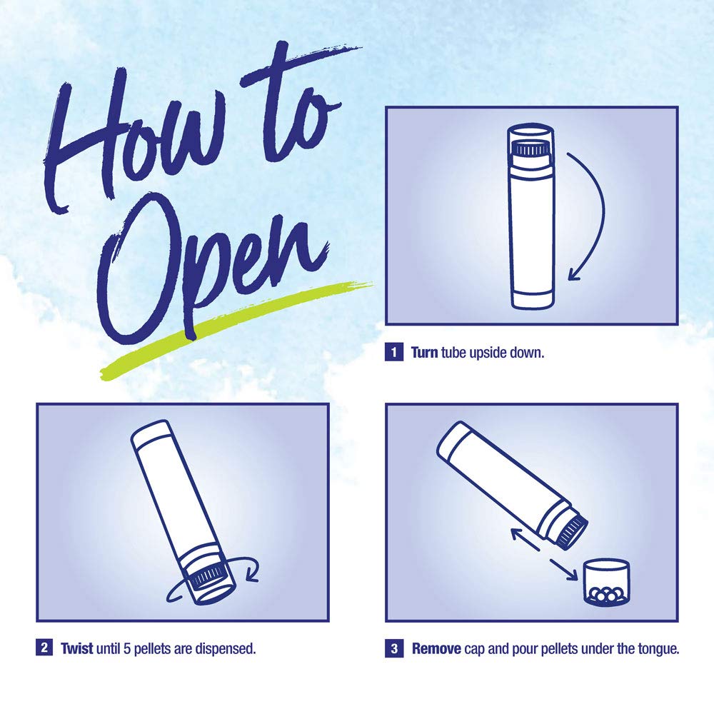 Pellets dissolving under tongue for easy, discreet use.