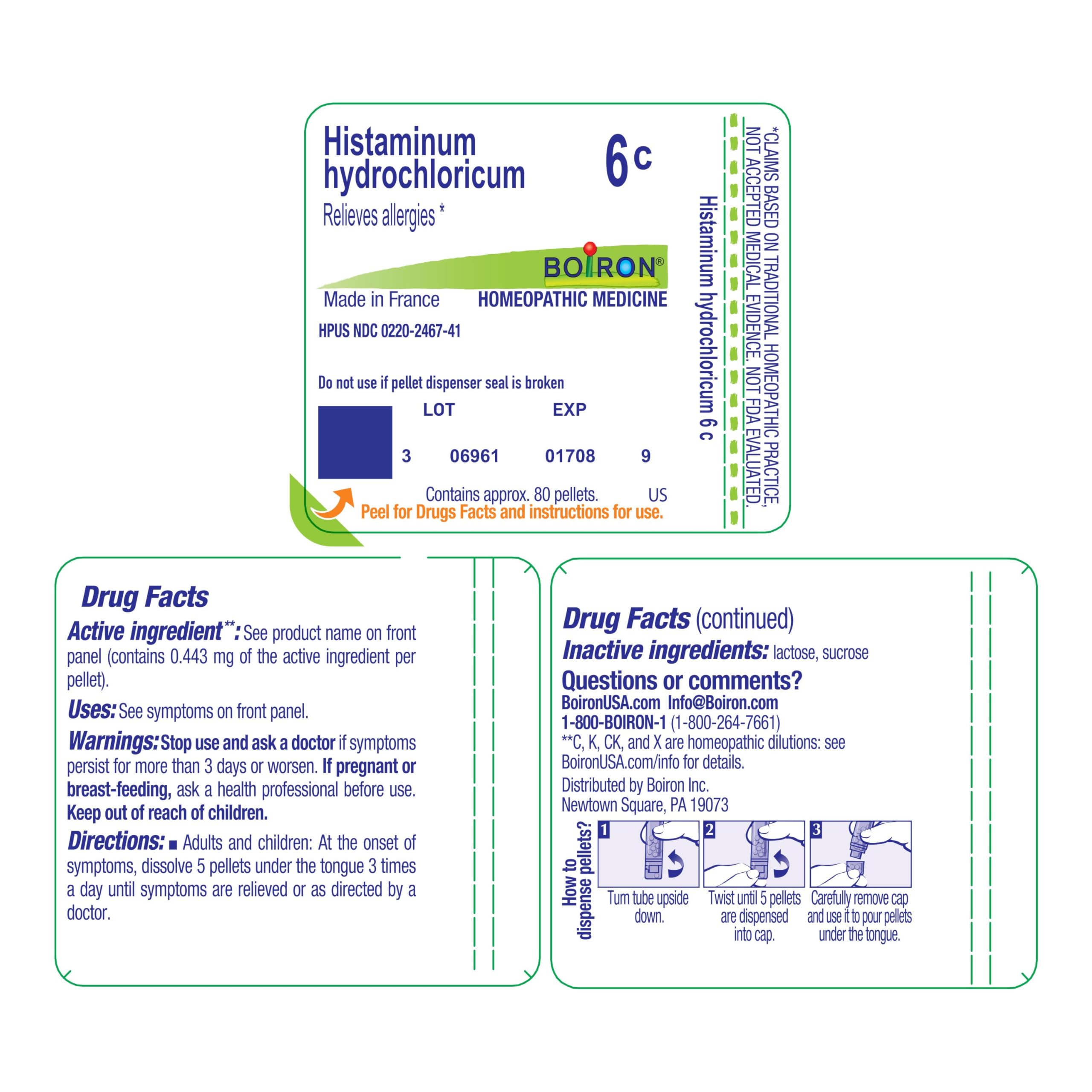 HPUS and cGMP claim on Histaminum Hydrochloricum packaging