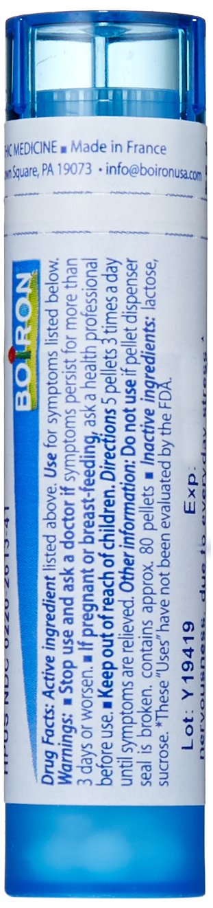 Boiron Ignatia Amara 30C bottle closeup showing compact homeopathic remedy