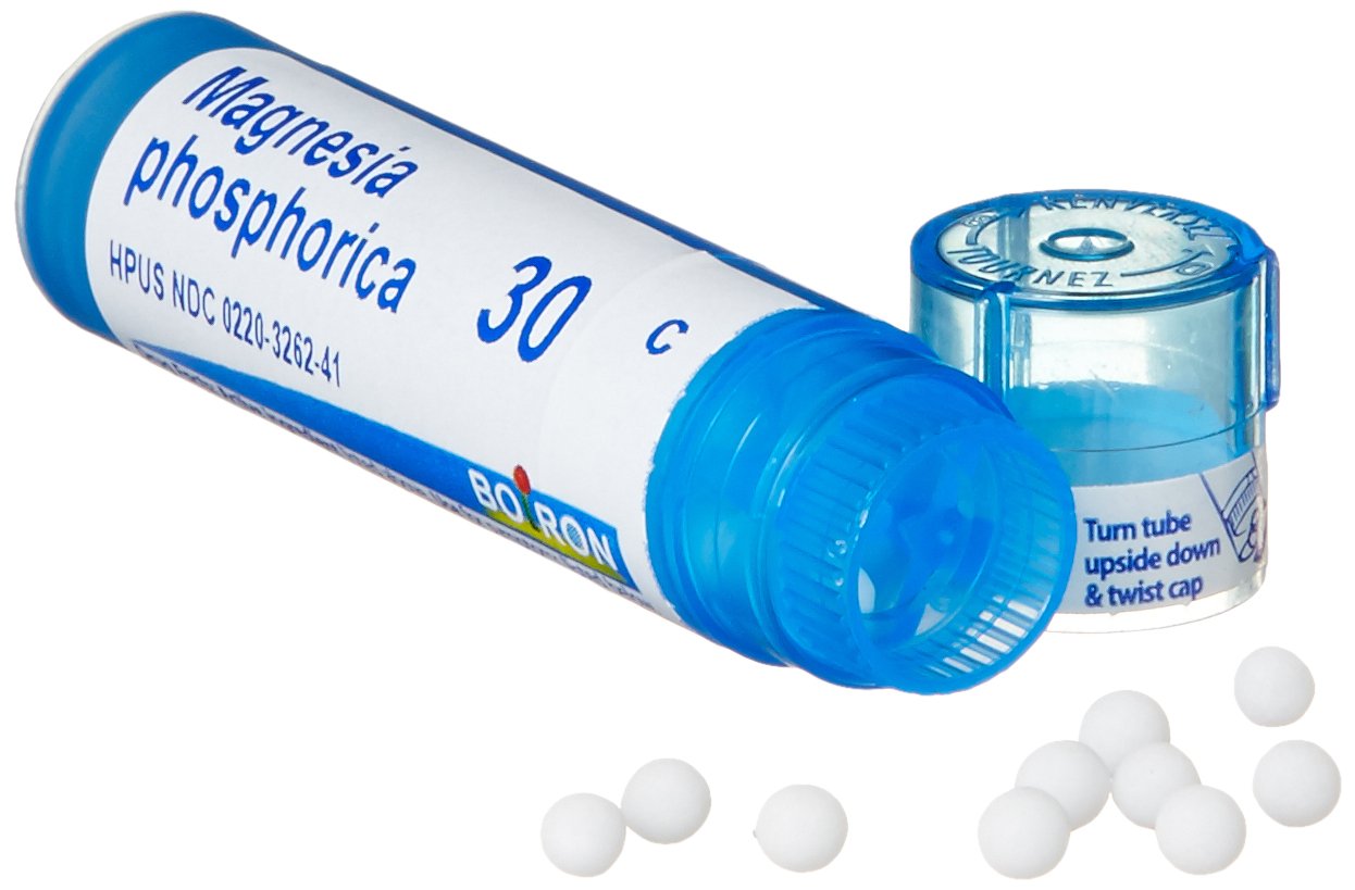 Boiron Magnesia Phosphorica 30C used at first signs of abdominal discomfort.