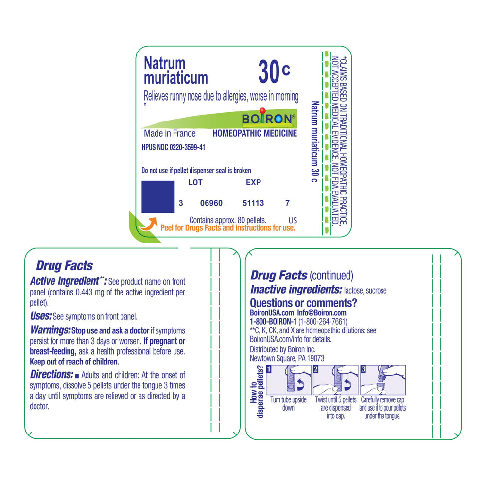 Boiron Natrum Muriaticum: avalado por estándares de calidad cGMP y HPUS.