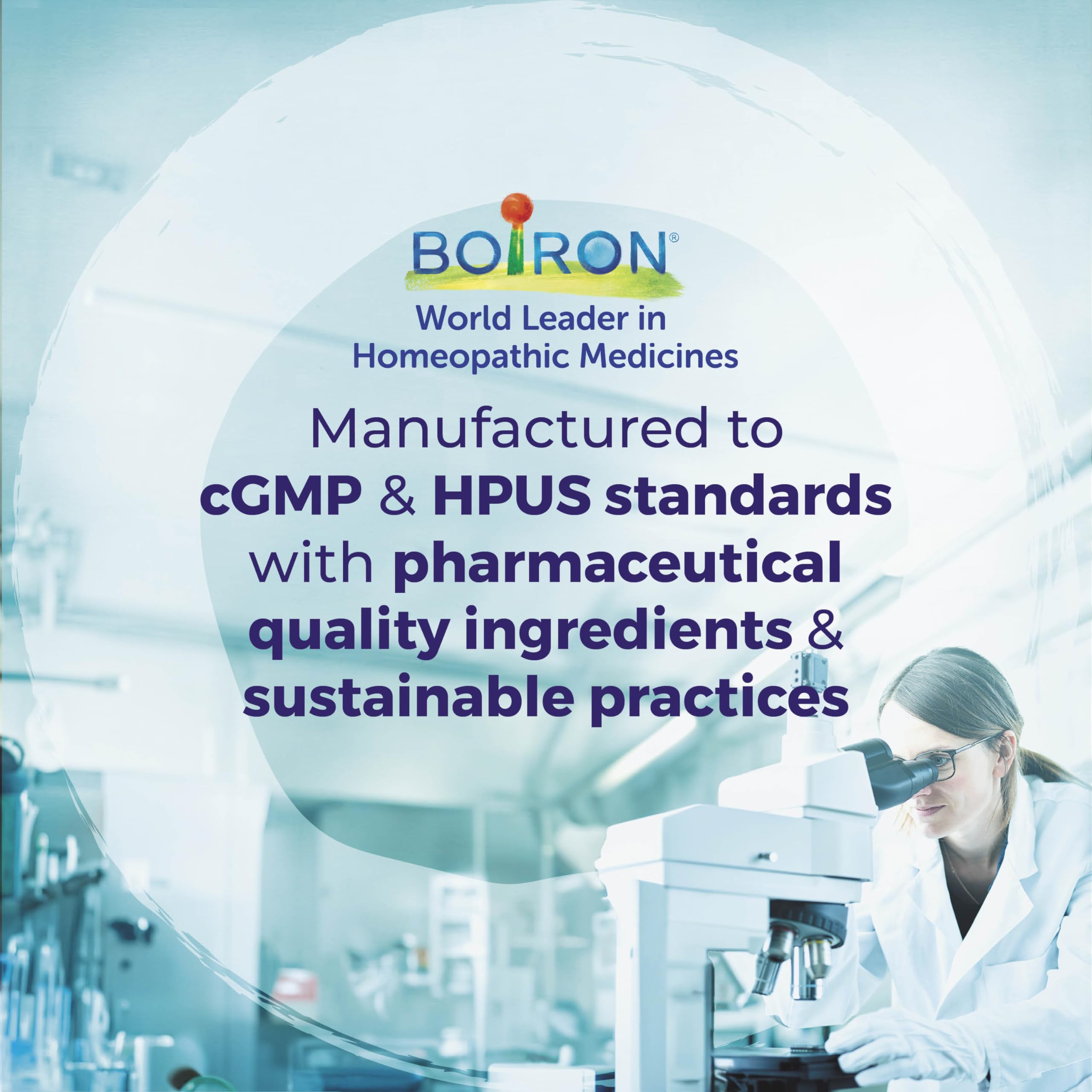Boiron pellets with no artificial colors, flavors, or preservatives.