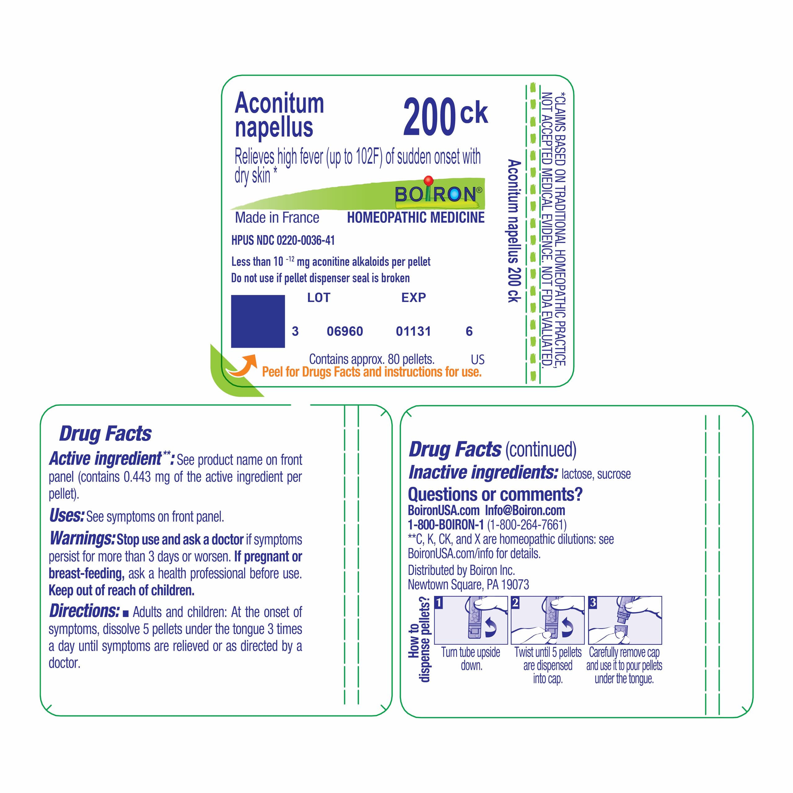 No artificial colors flavors sweeteners or preservatives in Boiron