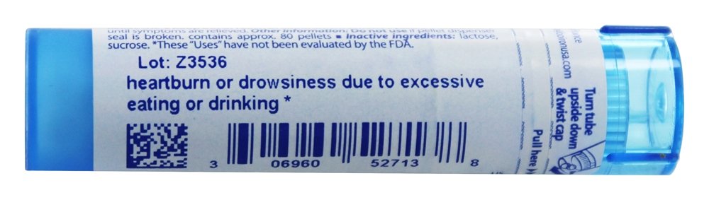 Boiron Nux Vomica 30C dosage use with five pellets for occasional indigestion