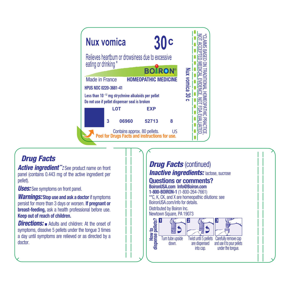 Boiron Nux Vomica 30C quality badge reflecting cGMP/HPUS standards