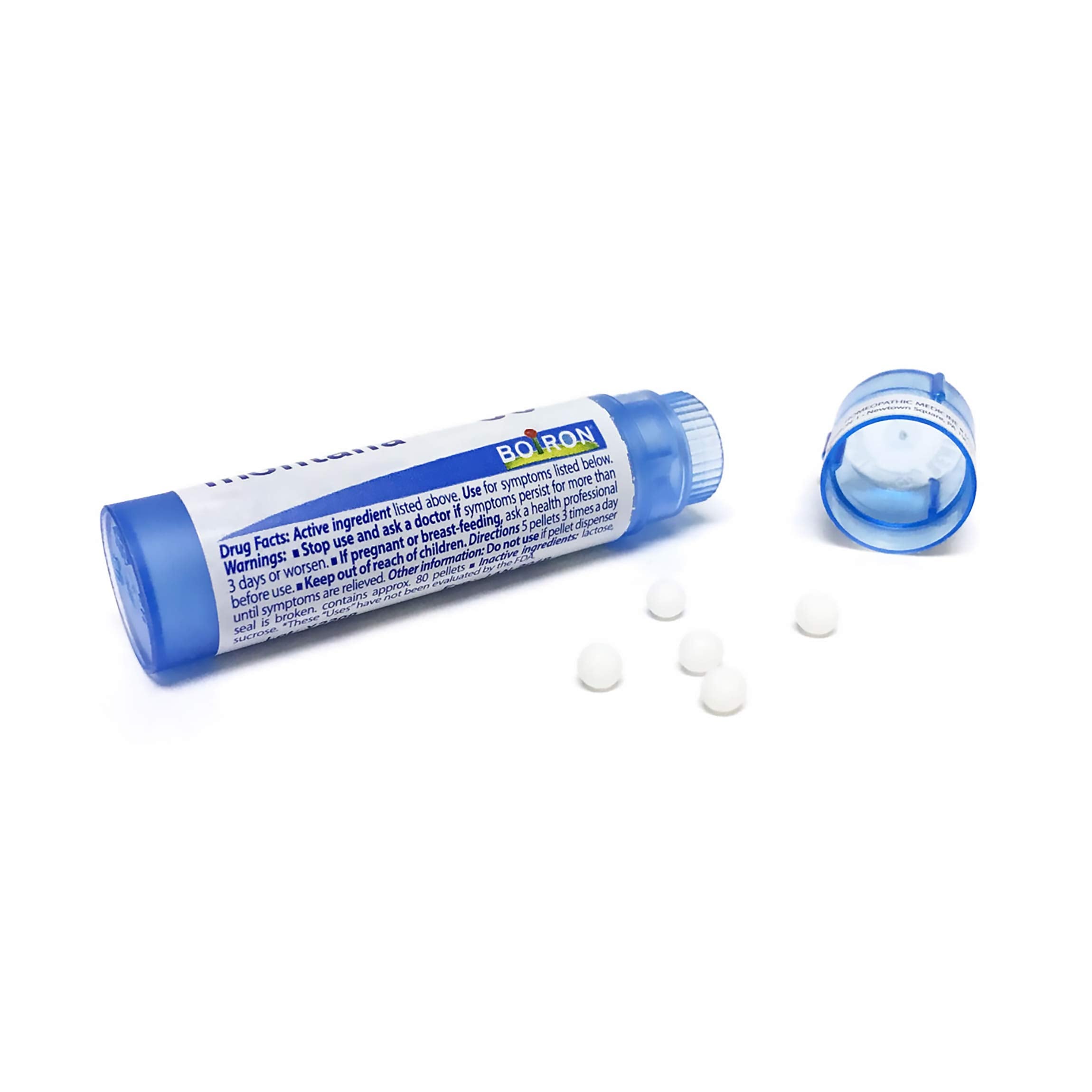 Boiron Phosphorus 30c pellets dissolving under tongue for fast relief.