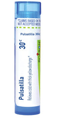 Boiron Pulsatilla 30C pellets in bottle ready for on-the-go use.