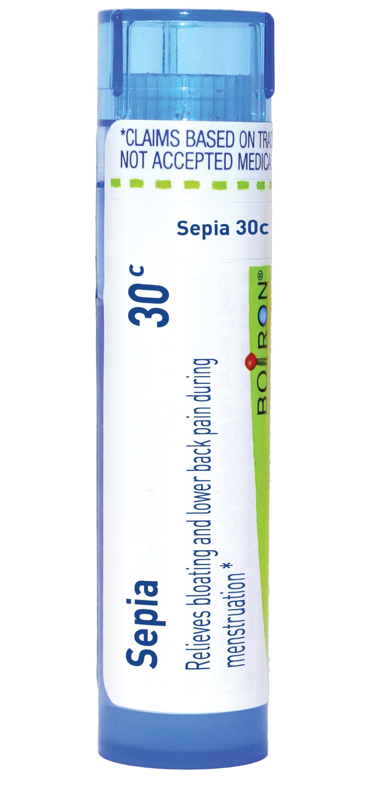 Boiron Sepia 30CH, tubo dispensador, uso cómodo en casa.
